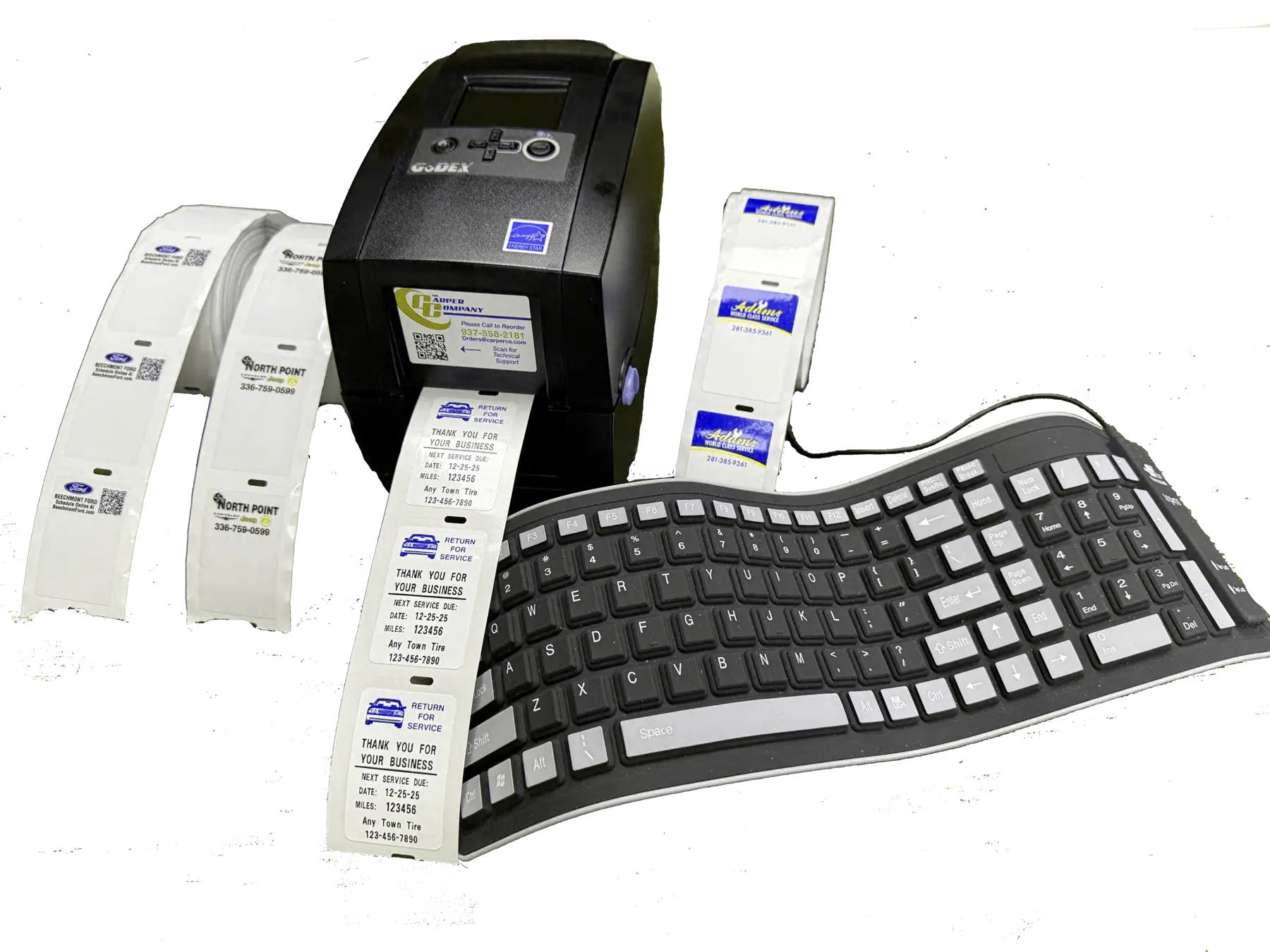 Godex service reminder printer system